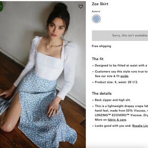 Reformation Zoe Skirt